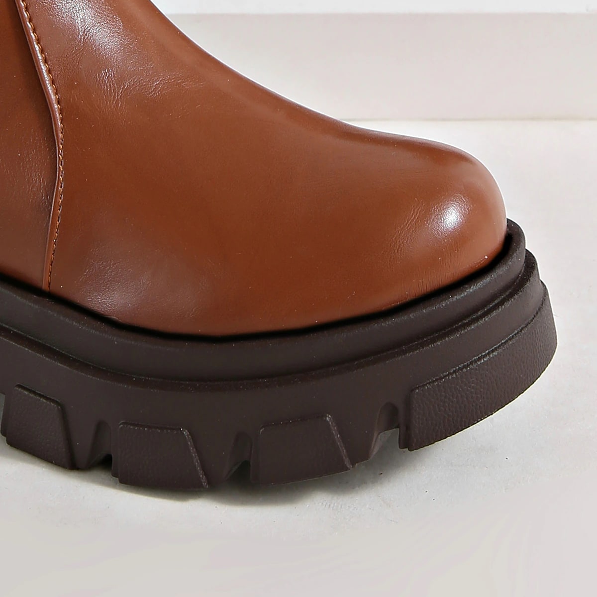 Chunky Platform Back-Zip Ankle Boot detail 4