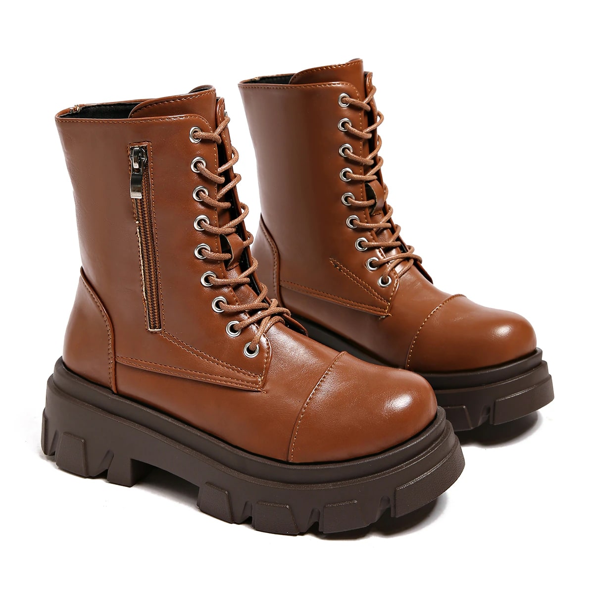Chunky Platform Lace-Up Combat Boot