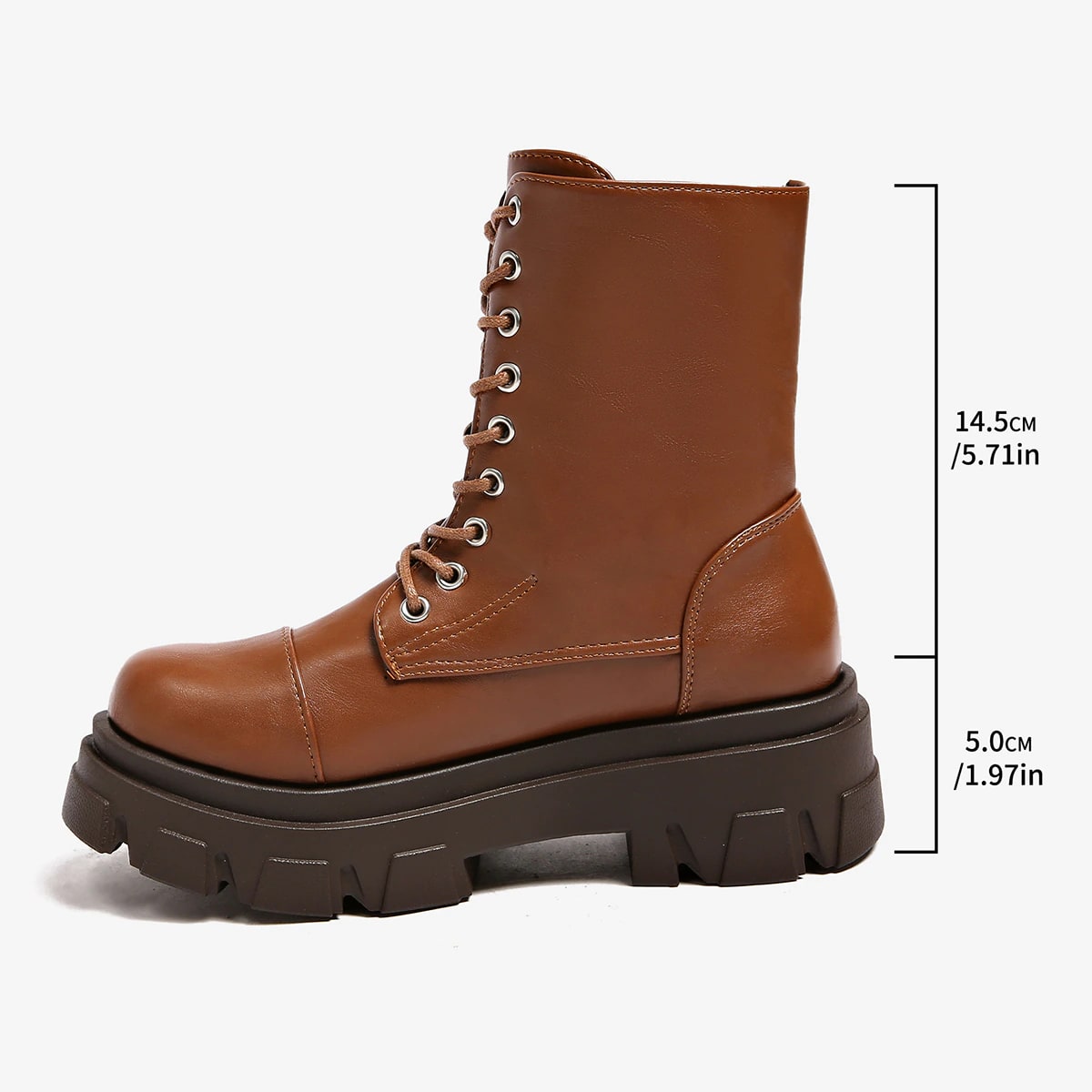 Chunky Platform Lace-Up Combat Boot detail 4
