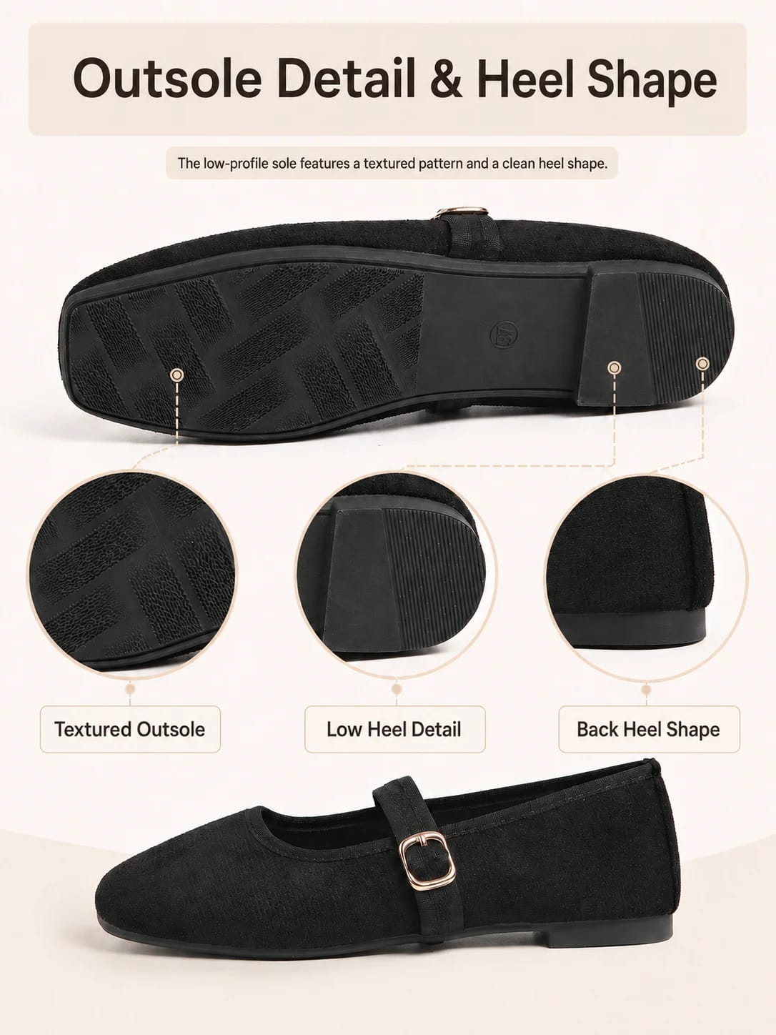 Classic Textured Mary Jane Flat detail 7