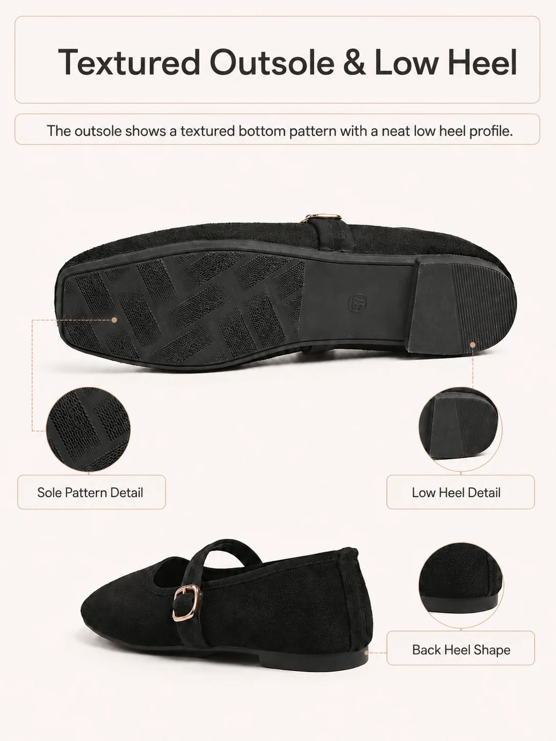 Classic Textured Mary Jane Flat detail 8