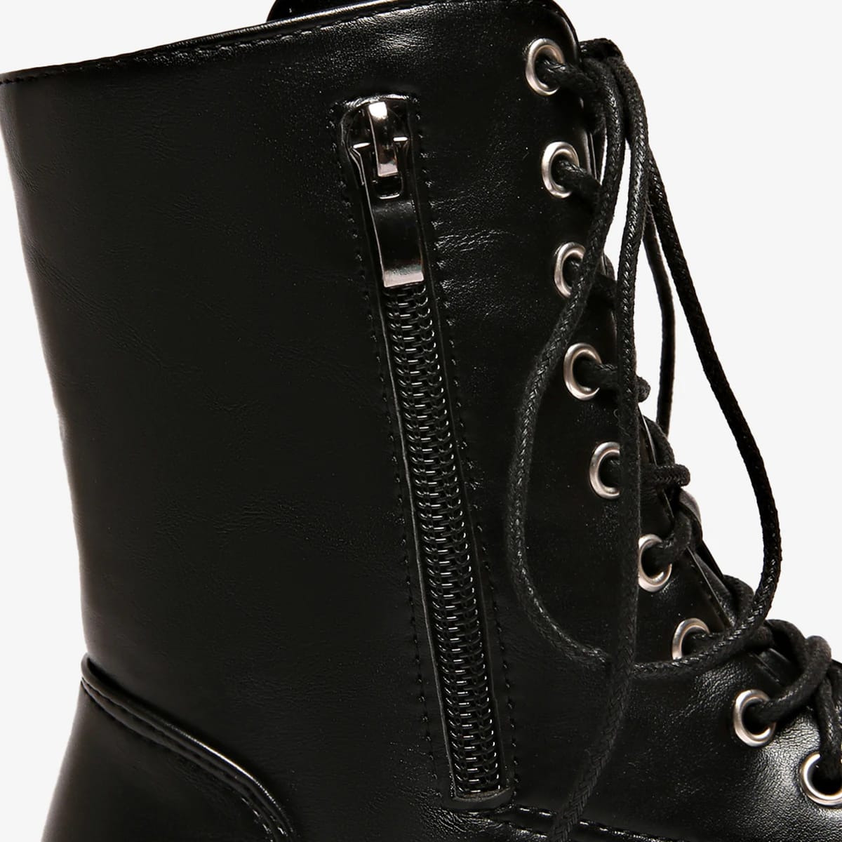 Lace-Up Utility-Pocket Lug-Sole Combat Boot detail 1