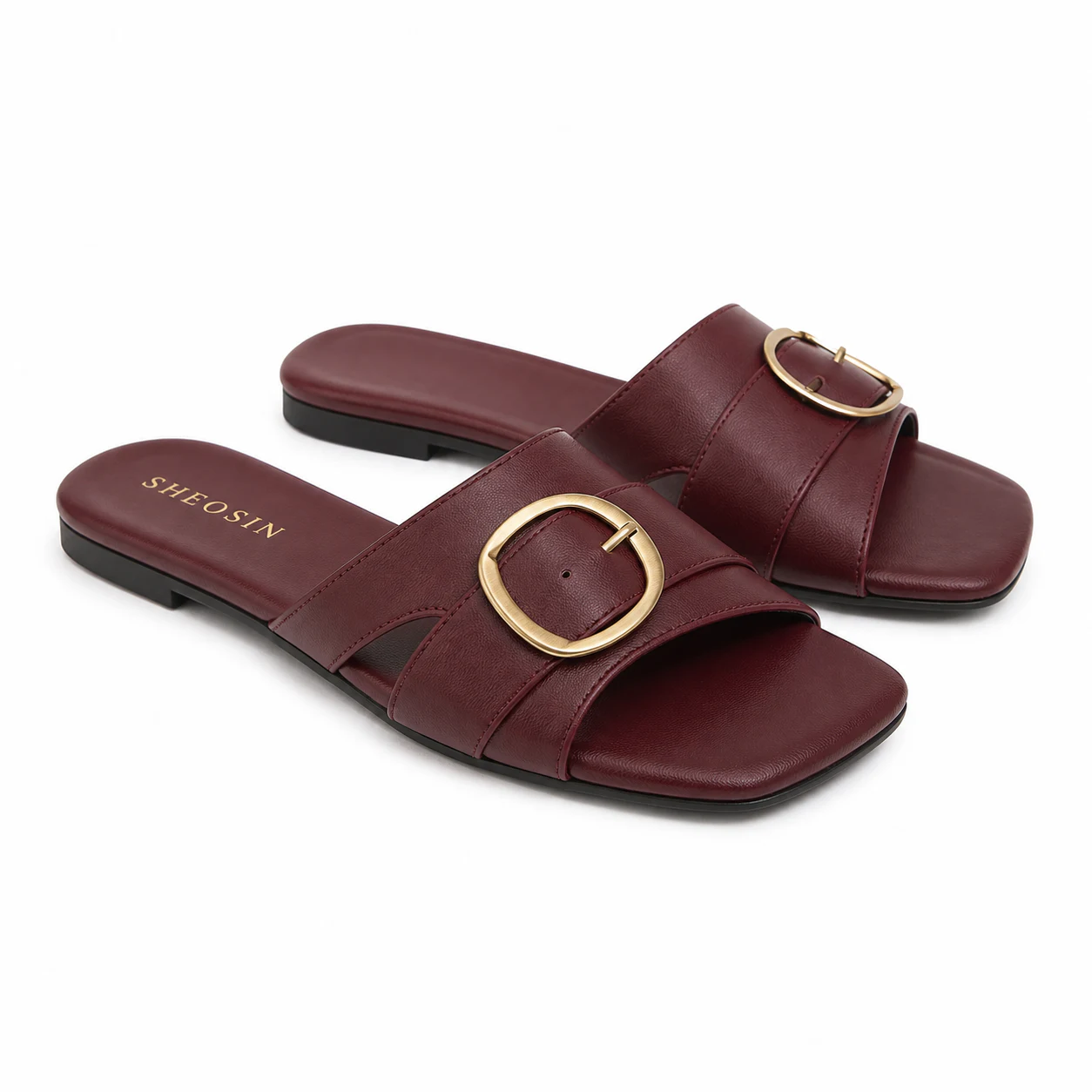 Burgundy Buckle Slide